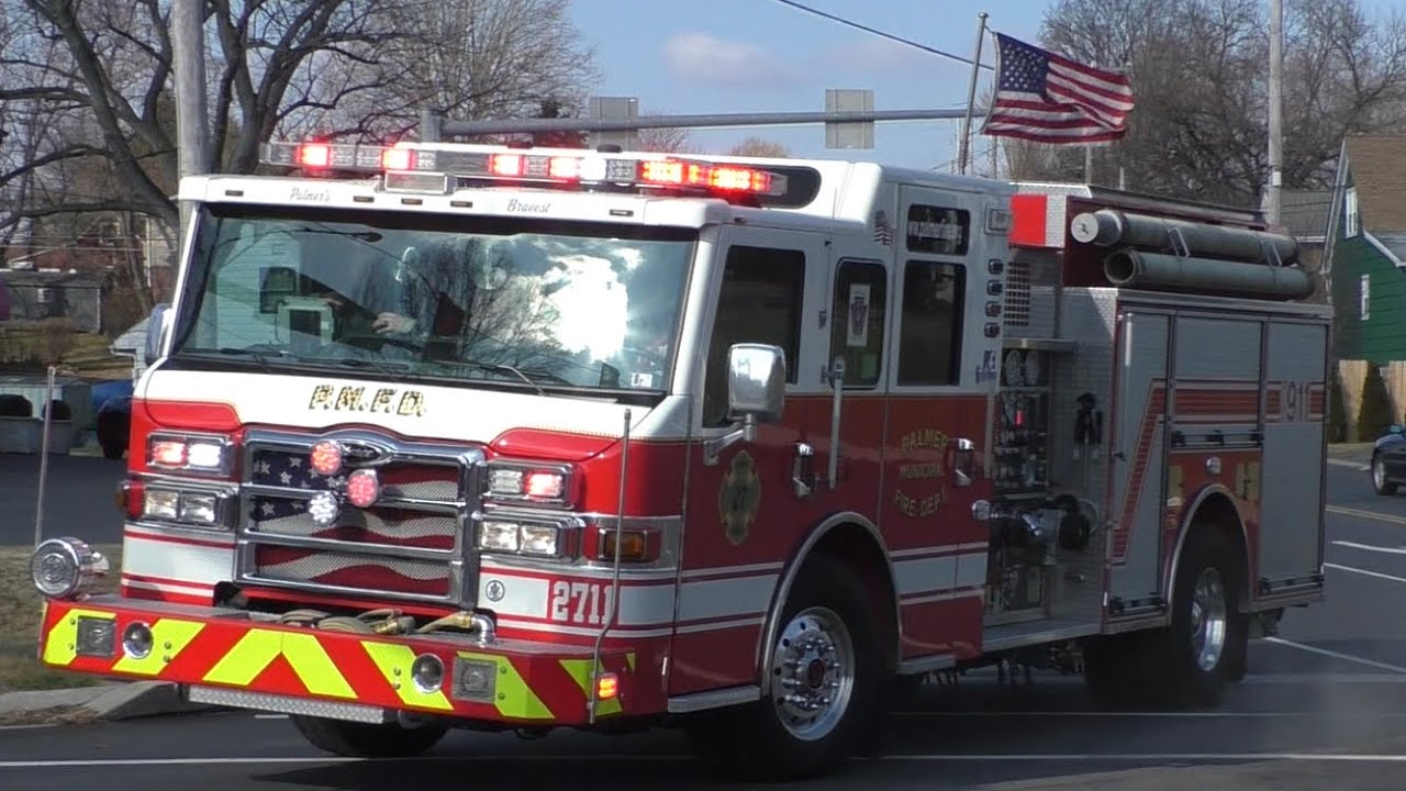 Palmer Municipal Fire Department Engine 2711 & Utility 2744 Responding