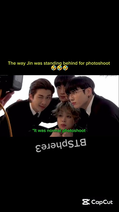 It was a normal photoshoot until I realize Jin's legs behind 🤣😂😂#jin#bts