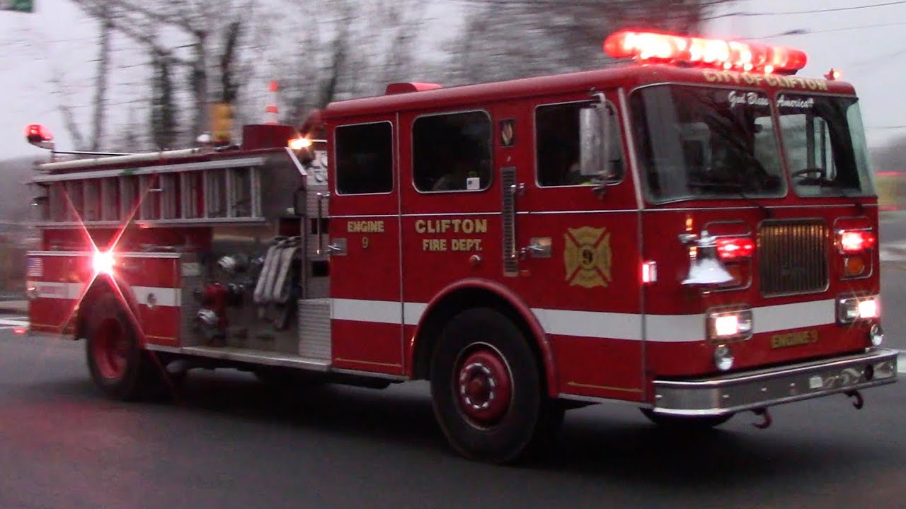 Clifton Fire Department Spare Engine 9 And Spare Engine 8 Responding 1