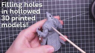 Filling holes in hollowed 3D printed models