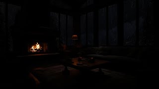 Cozy Cabin Space With Soft Rain Sounds  Relaxing Rain And Fireplace Sounds