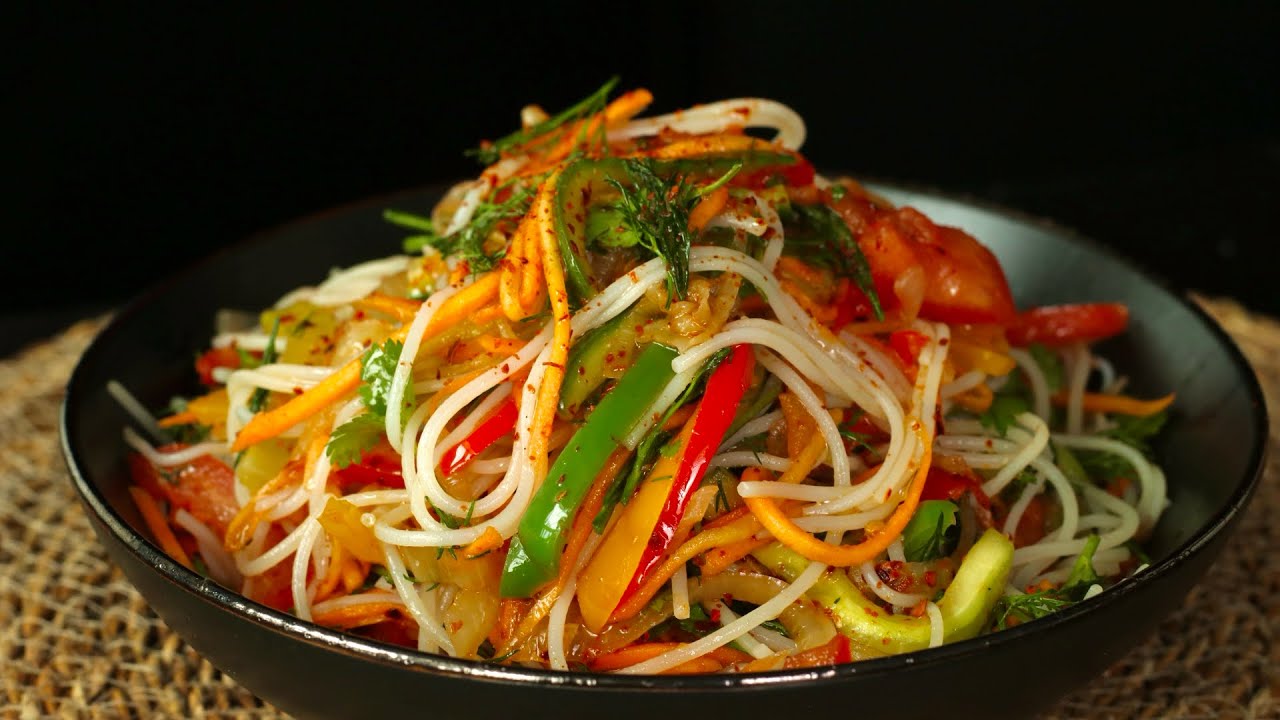 Trendy Rice Veggies Taste 10 times better- Korean style trendy rice noodle salad ...