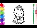 Hello Kitty Princess Drawing Tutorial 🐱👑 Easy &amp; Fun for Kids &amp; Toddlers