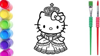 Hello Kitty Princess Drawing Tutorial 🐱👑 Easy &amp; Fun for Kids &amp; Toddlers