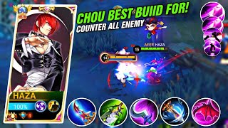 CHOU BEST BUILD 2023 FOR COUNTER ALL ENEMY IN GAME!! (MUST TRY) CHOU NEW META GAMEPLAY - MLBB