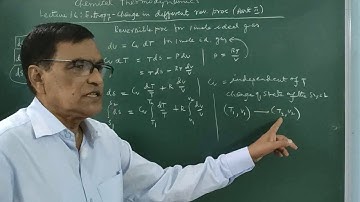 Chemical Thermodynamics. Lec 16: Entropy-change in various reversible processes (Part II)