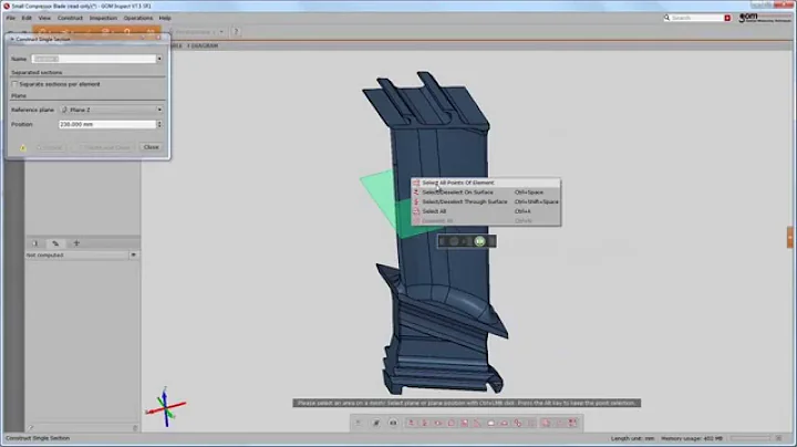V7.5 SR1 - Airfoil Inspection (ATOS Blue Light 3D Scanner Data and Software)