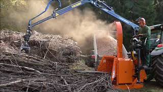 Scheiben-Hacker PC 270 SEC mit  Källefall FB 53 Teleskop-Kran bis 27 cm Holz-Ø