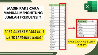 TERCEPAT❗ Cara Menghitung Jumlah Rentang Nilai di Excel - Dengan Rumus menghitung Frekuensi