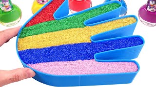 Satisfying Video l How to make Hands with Slime Mixing Paint Cutting ASMR l RainbowToyTocToc