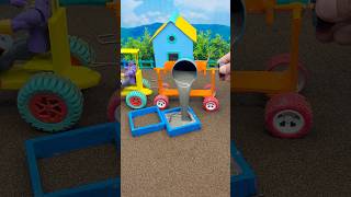 😱 Real Working Mini Tractor Making Cement Pillar | Amazing DIY Construction Machine 🚜 #shorts