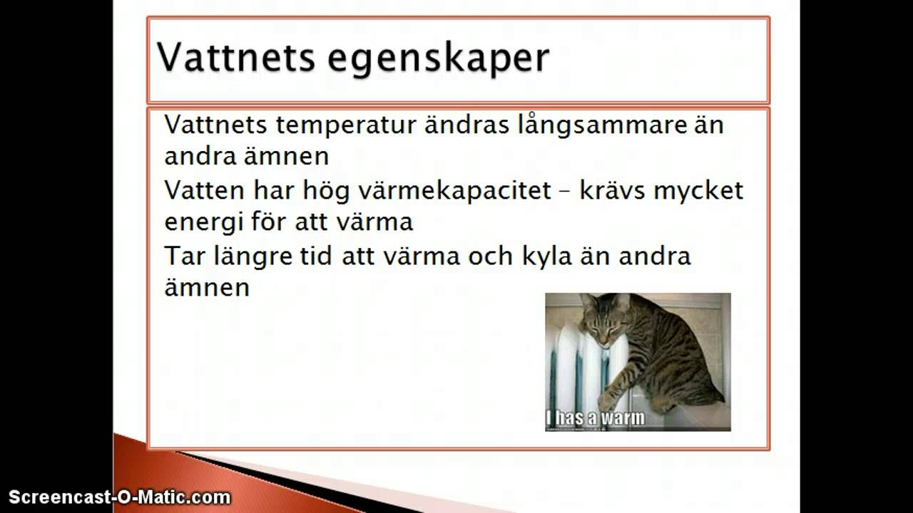 Vattnets egenskaper