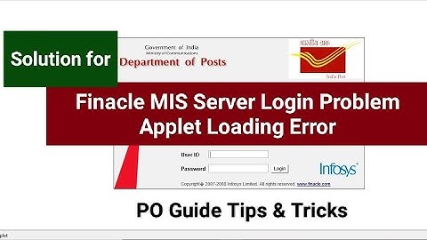 Solution for Finacle MIS Server Login Issue | Applet Loading Problem #indiapost #postoffice #finacle