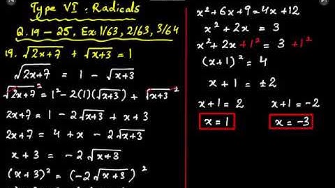XI Math Chap 3 - Equations Ex 3.4 Type VI - Radicals - Solution by Sir Ahsan Abdullah Patel - Part 6