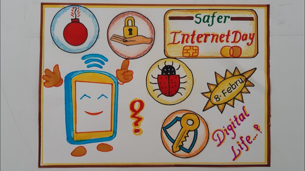 Safe Internet Cyber Safety Safety Posters Poster Drawing Easy Step