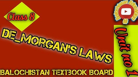 unit # 1 Operations on set (De_Morgan