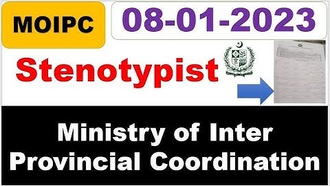 MOIPC StenoTypist  Complete solved Paper held on  08 01 2023