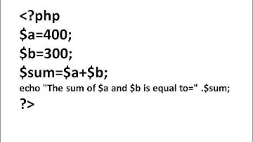 sum of two number by using php language || php language || sum of two numbers