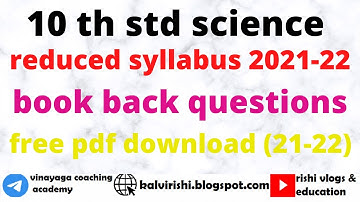 10th std science reduced syllabus book back questions 2021-2022 l 10th std reduced syllabus 2021 -22