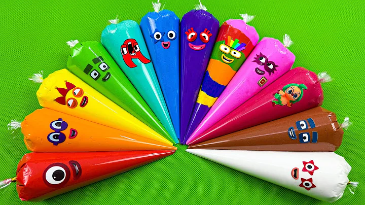 Numberblocks – Looking Rainbow Slime with Piping Bags! Satisfying Slime ASMR