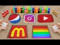 POP IT, YouTube, Pepsi, Instagram, McDonald's Logos in the Holes with Popular Sodas, Mentos & Orbeez