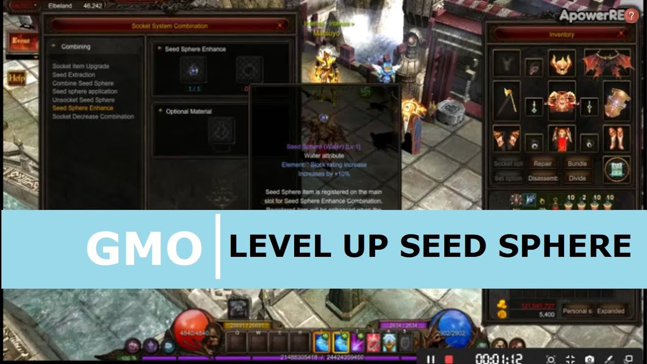 GMO MU ONLINE SUBIR LEVEL SEED SPHERE LVL UP SEED SPHERE YouTube