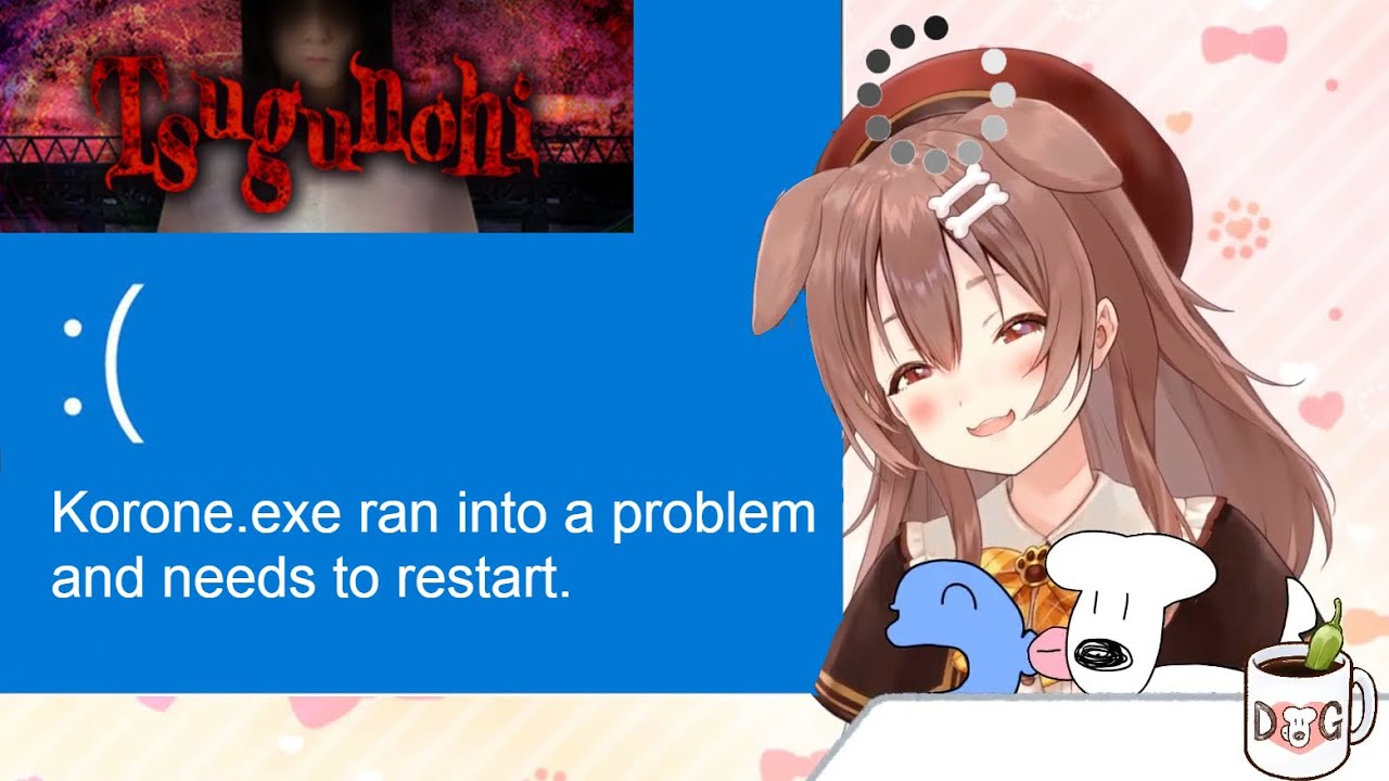 Korone.exe Stopped Working After Every Jump Scare in Tsugunohi [Eng Sub/Hololive]