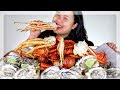 SNOW CRAB LEGS + GIANT OYSTERS SEAFOOD BOIL 먹방 MUKBANG | EATING SHOW