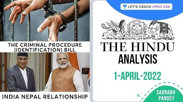 The Hindu Newspaper Editorial Analysis | 1 April 2022 | Current Affairs | UPSC CSE | Saurabh Pandey