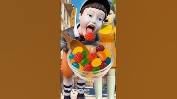 Squid Game AI Rainbow Fruit Shaped Gummy Candy ASMR #squidgame #squidgame2 #ai #asmr