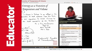“Entropy as a Function of Temperature & Volume” | Physical Chemistry with Educator.com