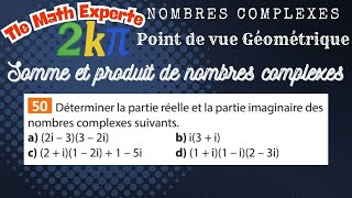 Calculer la somme et le produit de deux nombres complexes M3 50p27 En développant