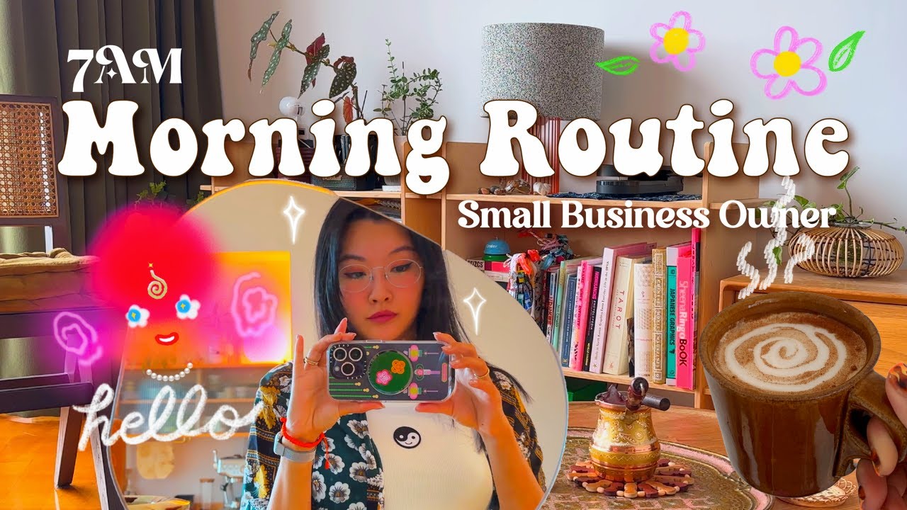 Morning Routine of a small business owner in Hong Kong ⟡♡   ꒰ Peaceful & Cute ꒱ 𖤣𖥧𓋼𓍊⋆⭒˚｡⋆