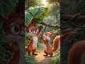 Fox and squirrel build a small #hoathinhdethuong#cartoonkids#hoathinhgiadinh#animation#kidsanimation