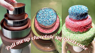 Pull me up three layer cake - Tsunami Cake - Tiktok Foodiebeats Cake - Tsunami Sprinkles cake