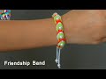 How to make tricolor friendship band/Independent day bracelet /Rakhi at home using beads