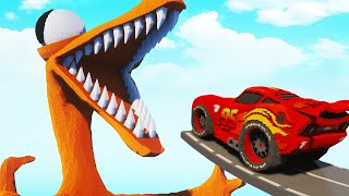 Cars in Mega Ramp vs Orange Rainbow Friends | Teardown