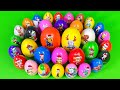 Rainbow eggs picking up paw patrol clay with slime coloring  satisfying asmr