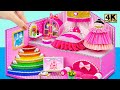 How To Make 2-Floor Pink Princess House with Bedroom, Art Room and Dress ❤️ DIY Miniature House