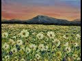How to Paint A Field of Flowers with Acrylic Paint for beginners LIVE STREAM