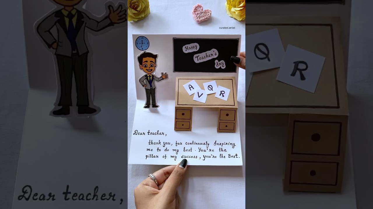 Last minute Teachers day card diy idea 