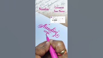 Nandini #brushpen #signature #calligraphyforbeginners #cursive #satisfyingvideo