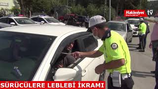 Sürücülere leblebi ikramı