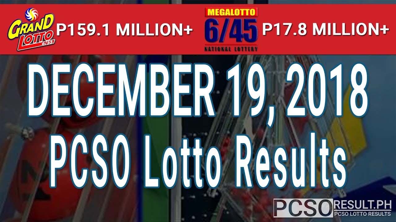 Download PCSO Lotto Results Today December 19, 2018 (6/55, 6/45, 4D, Swertres, STL & EZ2)