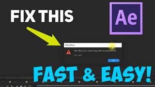 Adobe After Effects Error Message Invalid Image Buffer Size - Quick Simple Easy Fix!