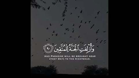 وَأُزْلِفَتِ الْجَنَّةُ لِلْمُتَّقِينَ | قران كريم حالات واتساب | تلاوة خاشعة 💙🌧