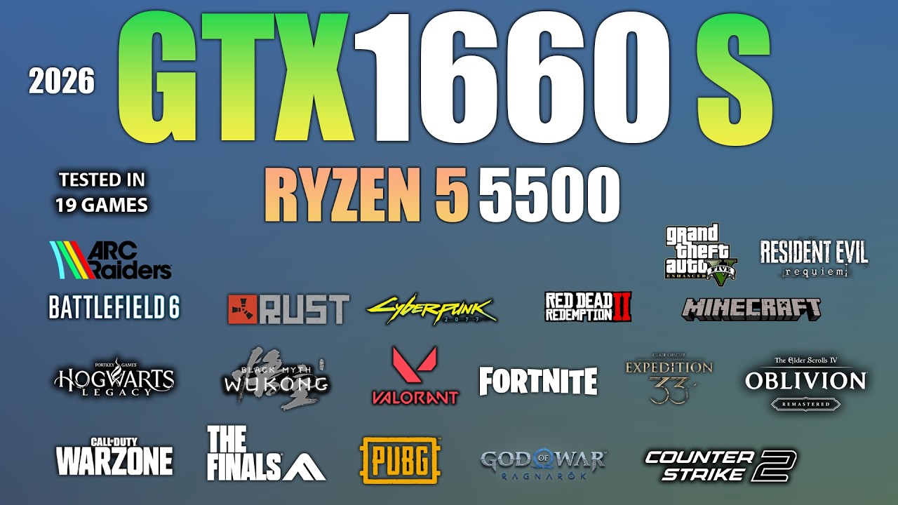 GTX 1660 Super + Ryzen 5 5500 : Tested in 19 Games - GTX 1660