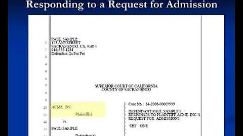 Introduction to Discovery: Part 3: Responding to Requests for Admissions