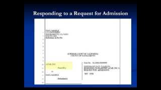 Introduction to Discovery: Part 3: Responding to Requests for Admissions
