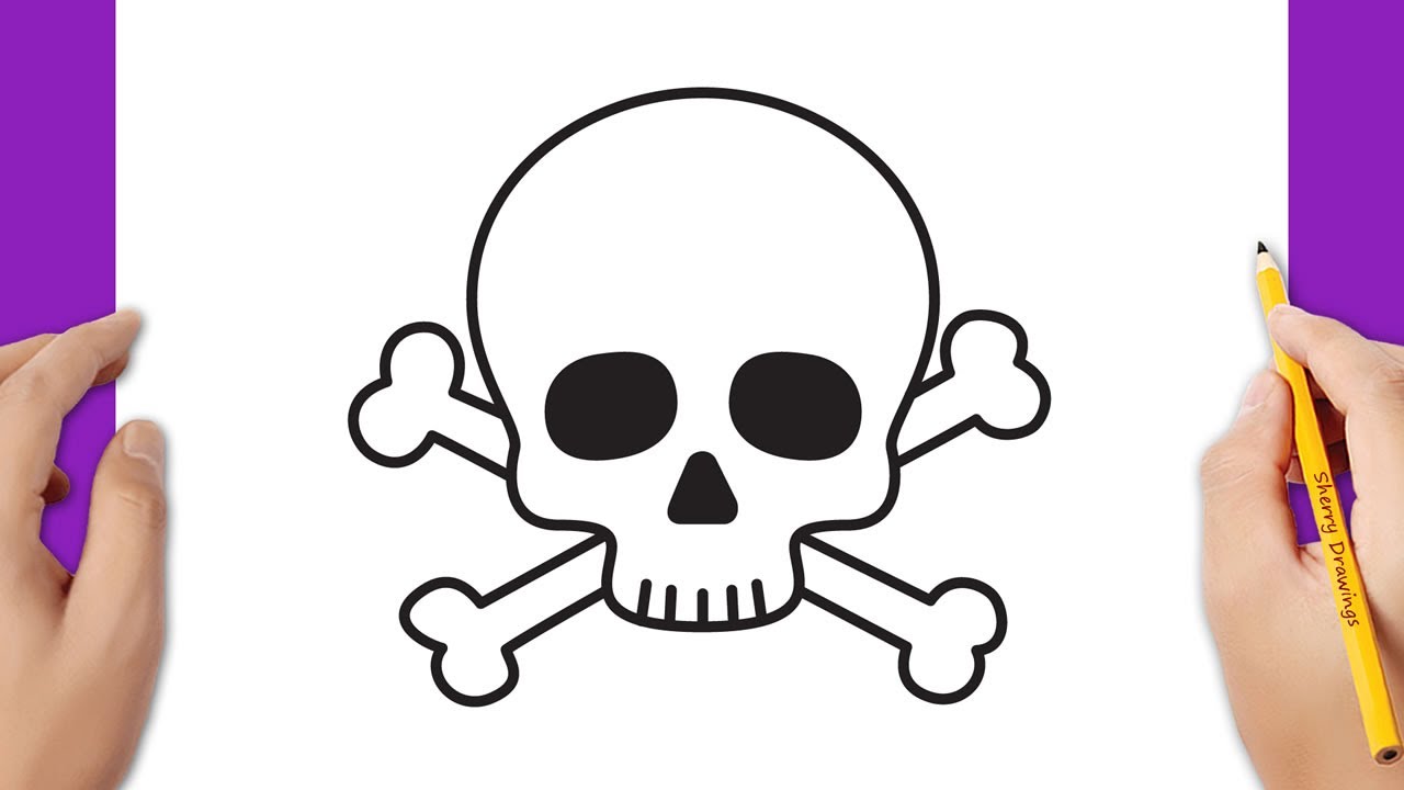 How To Draw A Skull And Crossbones For Halloween Youtube